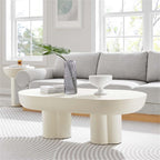Modway EEI-6763-WHI Caspian Oval Concrete Coffee Table, White