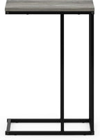 Furinno Camnus Modern Living C Shaped Sofa Side Table, 9.8 in x 17.9 in x 25 in, French Oak Grey