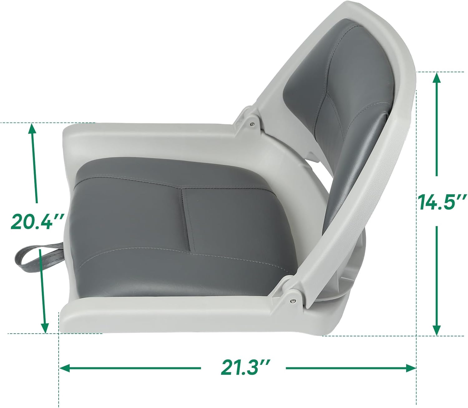 Folding Boat Seat Padded Folding Boat Chair with Backrest Marine BassJon Boat Seat (Grayshell Charcoal)