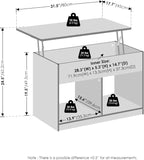Furinno Jensen Living Room Lift Top Coffee Table with Hidden Compartment, Solid White
