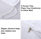 AveLom hvidt dynebetræk Queen (90 x 90 tommer)， 3 stykker (1 dynebetræk + 2 pudebetræk) Stribet lynlåslukning Hjørnebånd Blødt vasket mikrofiberdynebetræk til mænd, kvinder