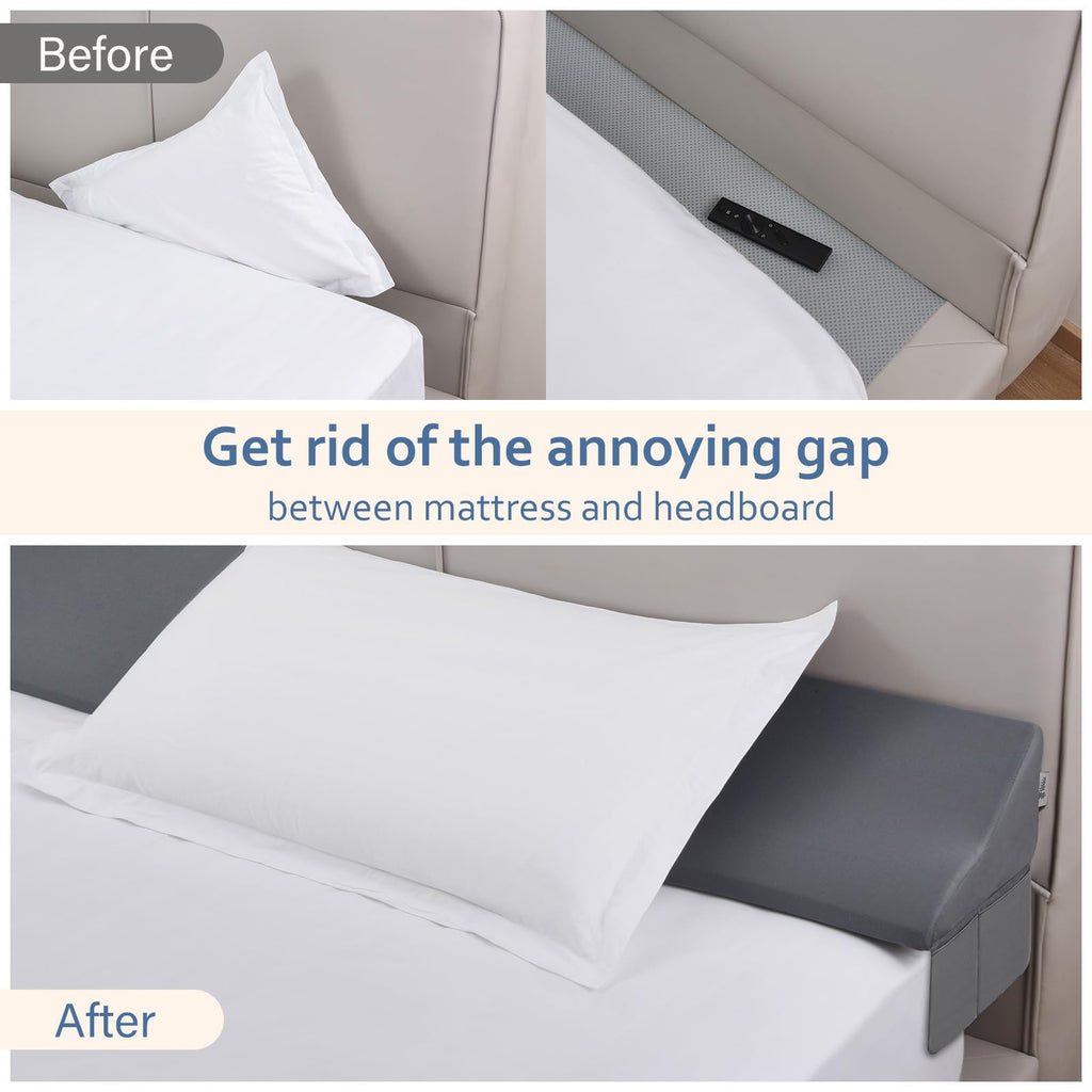 بالشتک گوه‌ای تخت پادشاه وکیا برای پشت‌سری/پرکننده شکاف تخت/بالشت پشت‌سری، بالشتک گوه‌ای برای شکاف پشت‌سری (0-6 اینچ)، بالشتک شکاف تخت، جلوگیری از گم شدن بالشت‌هایتان، تلفن