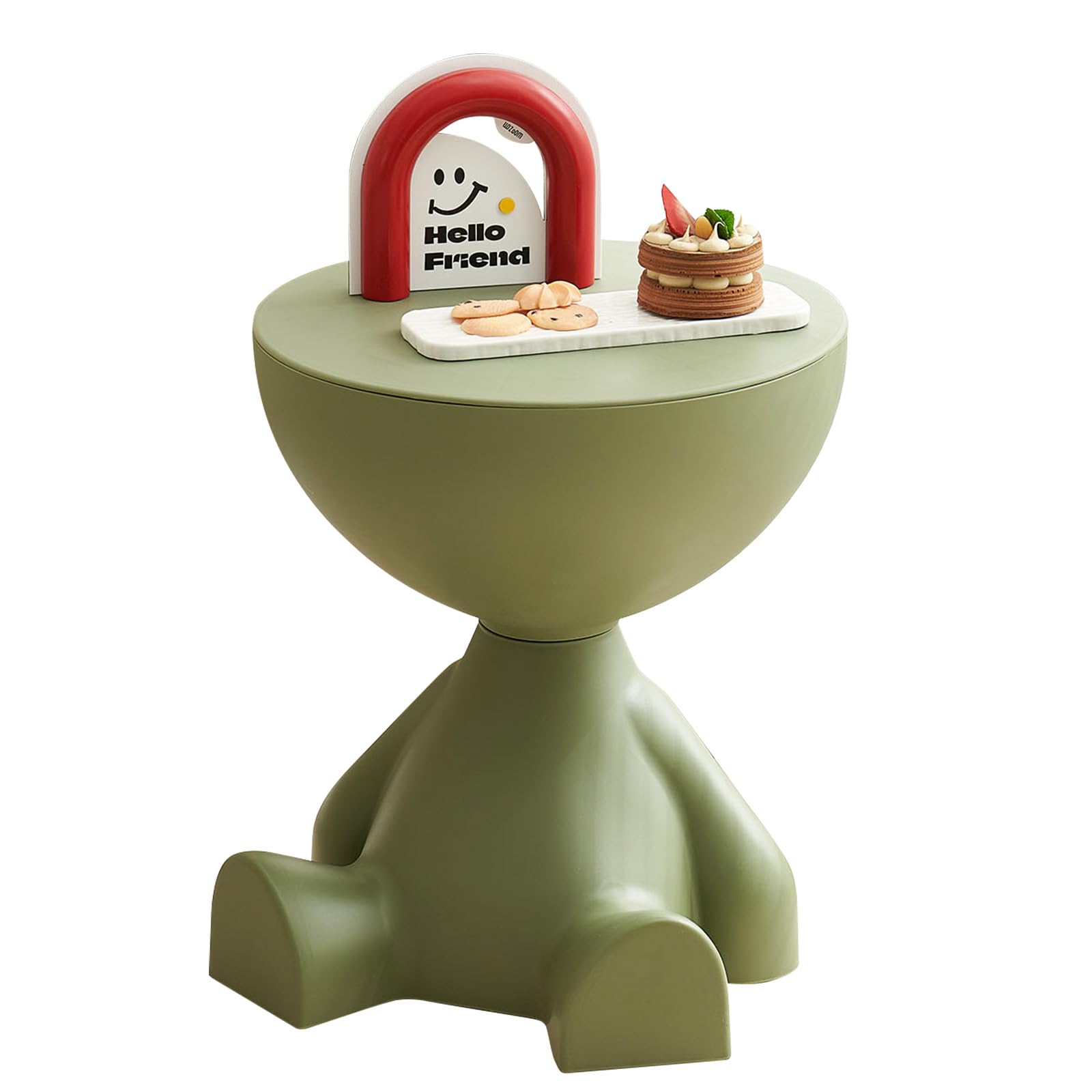 Mini Side Table, Circle Coffee Table, Nightstand, Mini End Tables Accent Living Room Bedroom Balcony Office, Bedside Home Decor for Living Room, Bedroom, Small Spaces, Easy Assembly (Pink)