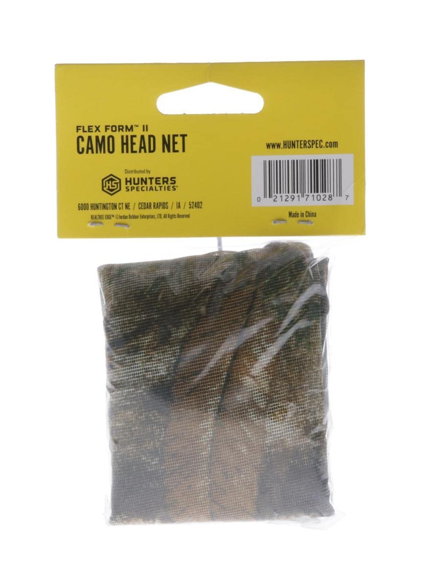 Filet de tête léger Hunters Specialties Realtree Edge Camo avec pont nasal ajustable - Accessoire d'équipement de chasse à la dinde en plein air