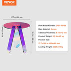VEVOR Round Iridescent Side Table, Acrylic End Table, Clear Rainbow Acrylic Coffee Table for Drink, Food, Snack Used in Living Room, Bedroom, and Study