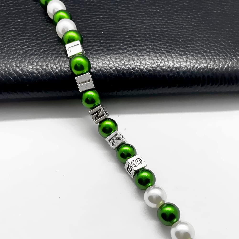 Youngsome The links incorporated Inc sorority symbol metal letter bead tag green imitation pearl bracelet