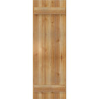 Ekena Millwork RBJ06S16X048RWR TimberCraft Three 5 3/8" Boards Joined Board-n-Batten, Rustic Wood Shutters (Per Pair), 16 1/8"W x 48"H, Rough Sawn Western Red Cedar