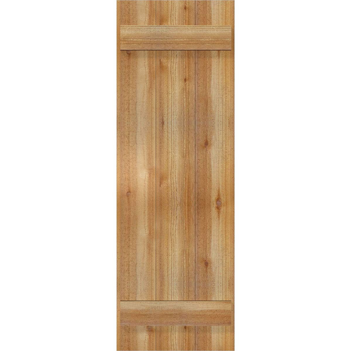 Ekena Millwork RBJ06S16X048RWR TimberCraft Three 5 3/8" Boards Joined Board-n-Batten, Rustic Wood Shutters (Per Pair), 16 1/8"W x 48"H, Rough Sawn Western Red Cedar
