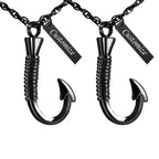 abooxiu Fishing Hook Urn Necklace for Ashes Fish Hook Stainless Steel Cremation Jewelry Memorial Pendant Keepsake for Men