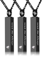 3 Pack Urn Necklace for Ashes Memorial Cremation Jewelry for Ashes, CZ Bar Urn Locket for Ashes Stainless Steel Urns Pendant Keepsake Jewelry with Words: With Me Always & Funnel Kit & Bag