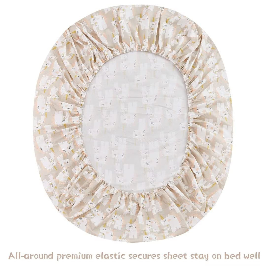 ست ملحفه کودکان یونیکورن صورتی JSD، سایز تویین، ۳ تکه، ملحفه‌های رختخواب میکروفایبر چاپ شده با طرح رنگین کمان برای دختران، جیب عمیق