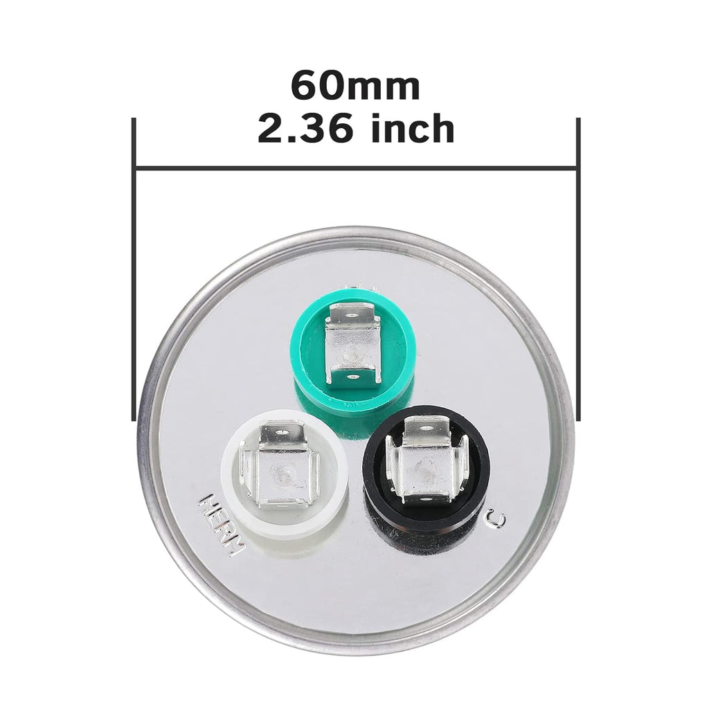 45/5 uF 45+5 MFD 370V or 440V Dual Run Start Round A/C Capacitor 45 5 uF 370 440 Volt VAC CBB65B Air Conditioner Capacitors for AC Unit Fan Motor Start or Heat Pump or Condenser Straight Cool