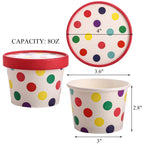 Dicunoy 60 Stück 8 oz Papp-Eisbecher mit Deckeln, Einweg-Sundae-Dessertschalen, Gefrorene Joghurtbehälter Partyzubehör für heiße und kalte Speisen, Suppe, gefrorenen Joghurt, Salat, Obst