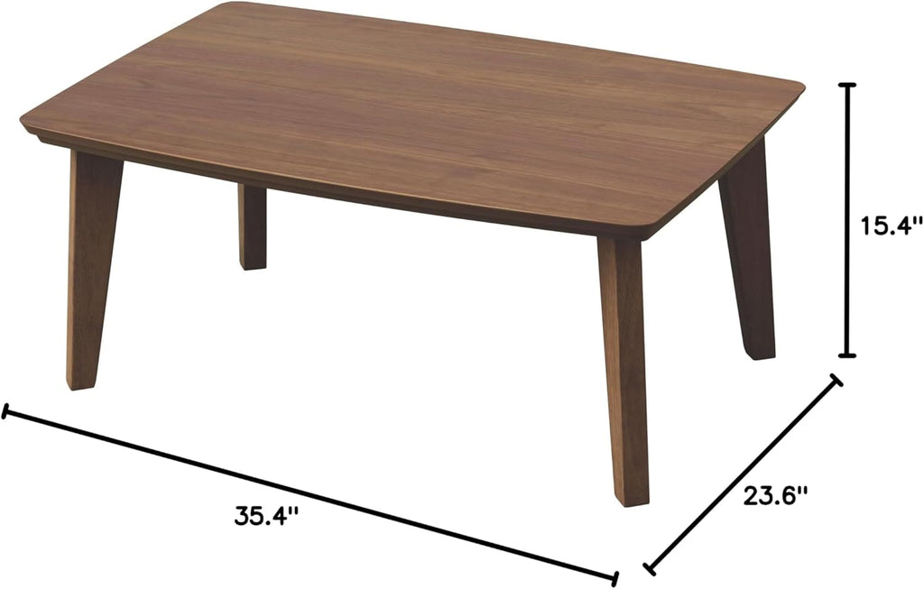 US-KLY Kotatsu Heater Table Low-Lying Dining and Work Desk (Rectangle W35.4 xD23.6 xH15.4 Inchies, Brown)