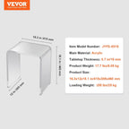 VEVOR Acrylic Side Table, U- Shaped Coffee Table, Clear Acrylic End Table with Waterfall Edges for Drink, Food, Snack Used in Living Room & Bedroom