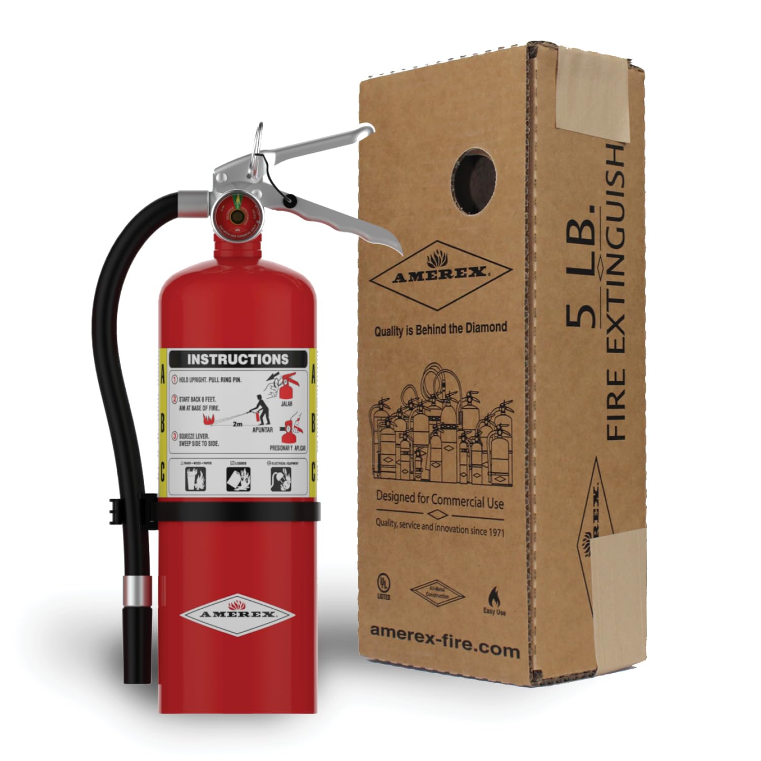 Amerex B402, 5 lb. ABC Dry Chemical Fire Extinguisher, with Wall Bracket