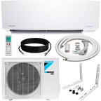 Daikin 12,000 BTU 18 SEER2 Entra R32 Series Ductless Mini Split Heat Pump System w/Maxwell All-Inclusive 15’ Installation Kit and Wall Mounting Bracket (230V), White, RXC12+FTXC12+IKM1438+WAFP24