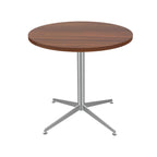 White Dining Table Round Small Office Table Conference Table Coffee Meeting Table w/Stainless Steel X-Shaped Pedestal for Office Boardroom Kitchen Living Room 31.5 inch