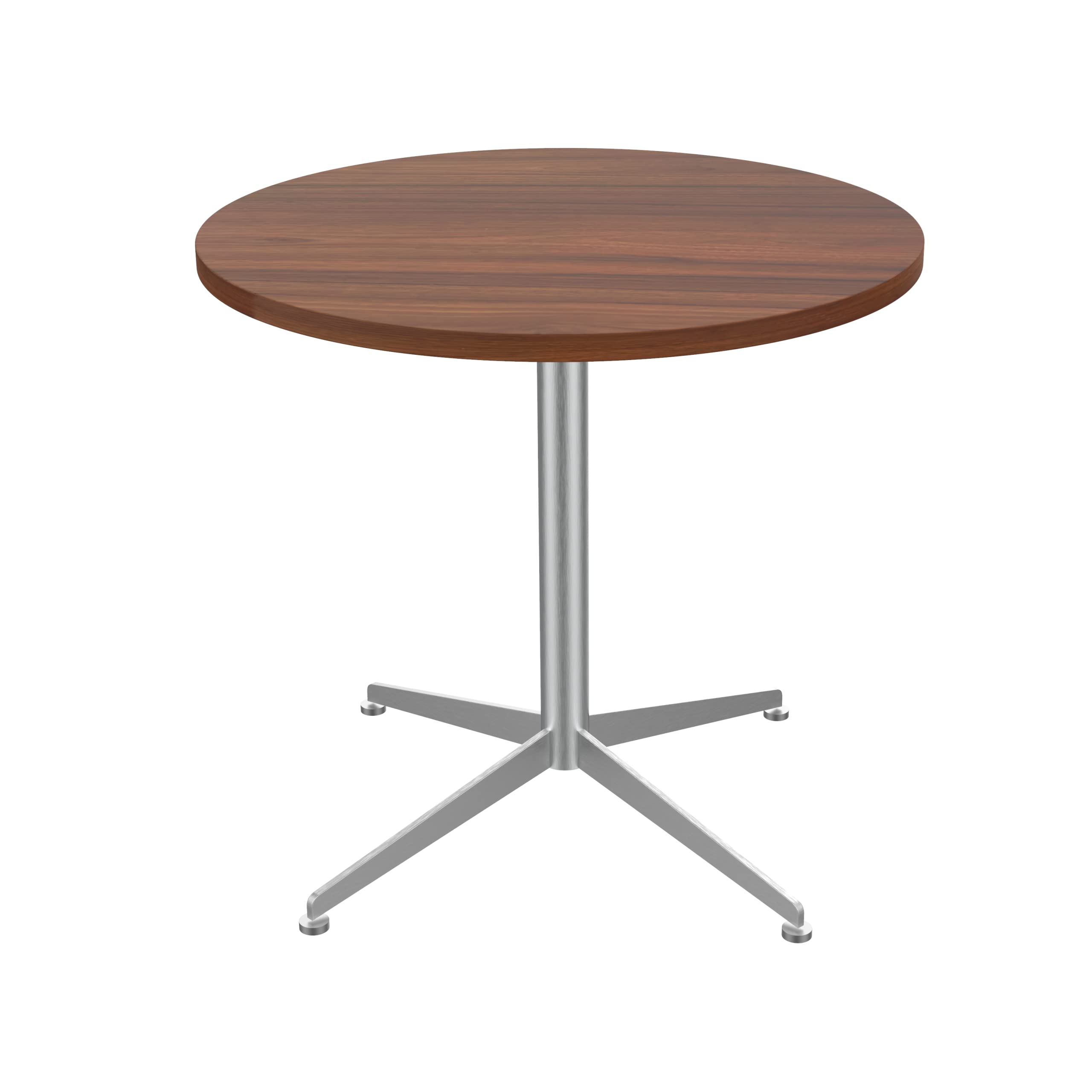 White Dining Table Round Small Office Table Conference Table Coffee Meeting Table w/Stainless Steel X-Shaped Pedestal for Office Boardroom Kitchen Living Room 31.5 inch