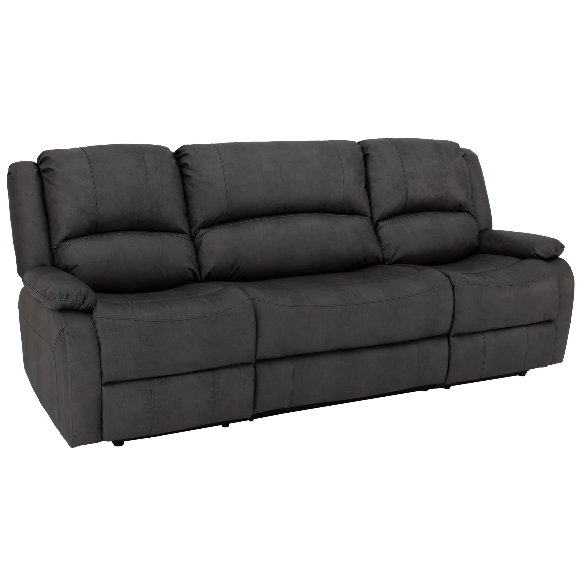 RecPro Charles 67" Double Recliner RV Sofa | Zero Wall Loveseat for Camper | Wall Hugger Couch | Fifth Wheel Theater Seating | Upgraded 2023 Fabric (Toffee)