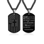 DuoDiner Graduation Gifts-American Dog Tag Necklace Bible Verse Pendant, First Communion Baptism Confirmation Religious Graduation Gifts for Him Boys Men Kids Teens Dad