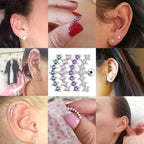 ZS Curve Seven Stud CZ Stud Earrings 316L Stainless Steel Ear Helix Conch Cartilage Piercing