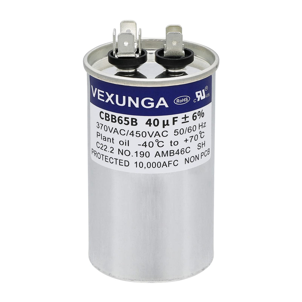 45/5 uF 45+5 MFD 370V or 440V Dual Run Start Round A/C Capacitor 45 5 uF 370 440 Volt VAC CBB65B Air Conditioner Capacitors for AC Unit Fan Motor Start or Heat Pump or Condenser Straight Cool