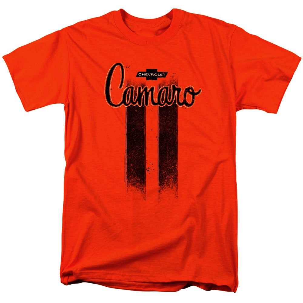 Chevy Camaro Vintage Car Logo GM, T Shirt & Stickers Orange