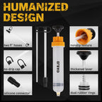 ELEAD 200CC Siphon Pump, Oil Extractor Pump, Oil Pump, Transfer Pump, Fluid Extractor, Fluid Syringe Extractor, Car Vacuum Fuel Transfer, Siphon Pump for Gasoline Hand Cleaner for auto Mechanics