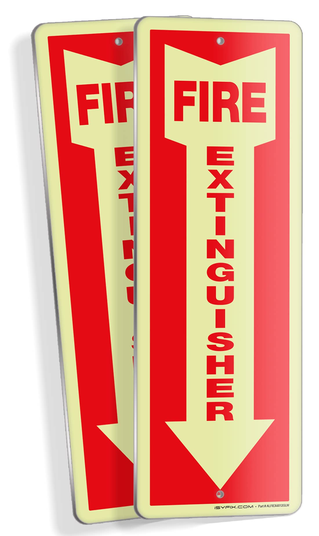 iSYFIX Fire Extinguisher Signs – 3 Pack 4x12 Inch – 40 mil Thick Polystyrene Plastic, Laminated for Ultimate UV, Weather, Scratch, Water & Fade Resistance, Indoor & Outdoor