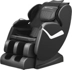 Massage Chair Zero Gravity Full Body Electric Shiatsu Massage Chair Recliner with Foot Rollers Built-in Heat Therapy Air Massage System Stretch Vibrating for Home Office(Black)