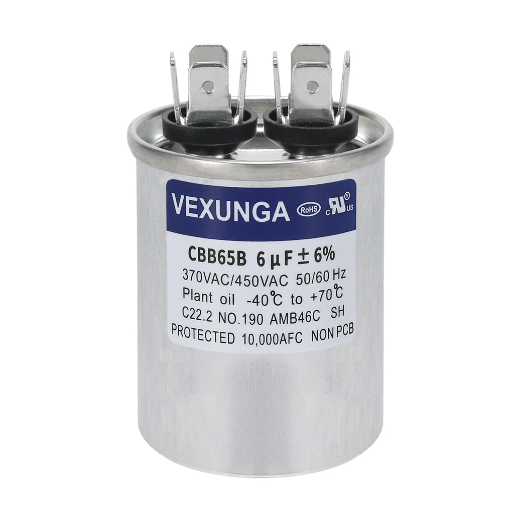 45/5 uF 45+5 MFD 370V or 440V Dual Run Start Round A/C Capacitor 45 5 uF 370 440 Volt VAC CBB65B Air Conditioner Capacitors for AC Unit Fan Motor Start or Heat Pump or Condenser Straight Cool
