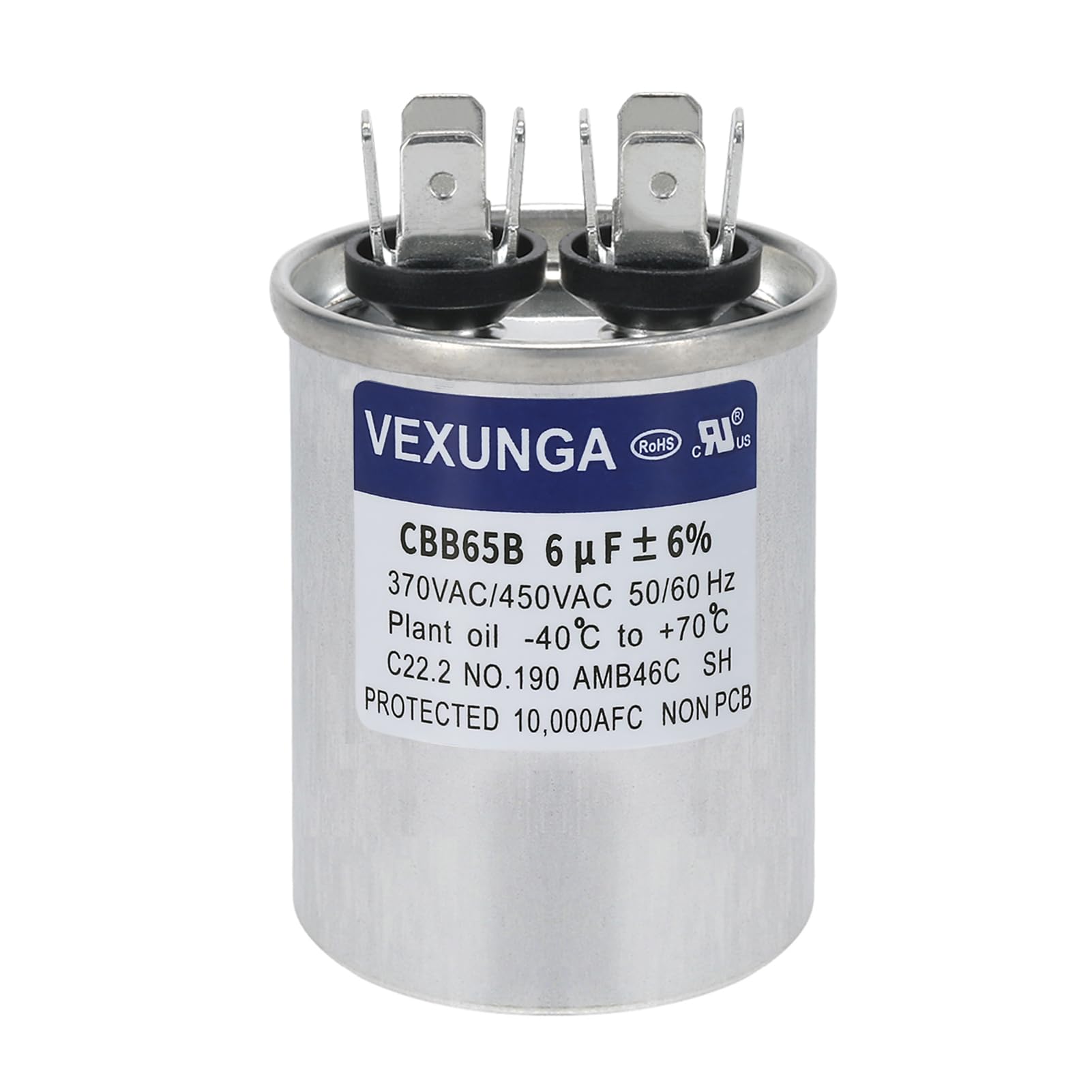 45/5 uF 45+5 MFD 370V or 440V Dual Run Start Round A/C Capacitor 45 5 uF 370 440 Volt VAC CBB65B Air Conditioner Capacitors for AC Unit Fan Motor Start or Heat Pump or Condenser Straight Cool