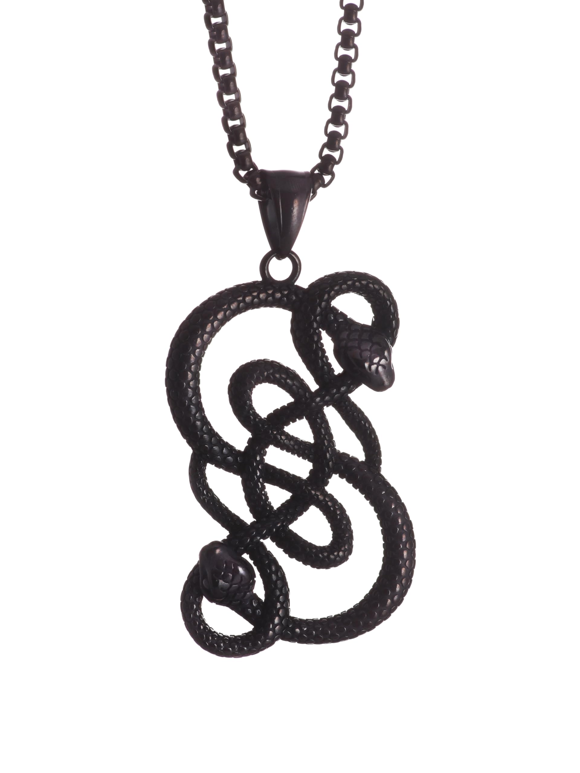 HAQUIL Snake Necklace, Norse Loki Snake Serpent Symbol Pendant, Viking Jewelry Gift for Men and Women