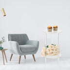 Acrylic Detachable End Table, Round Acrylic Coffee Table, 2 Tier Multifuntional Clear Nightstand End Table for Small Spaces, Detachable Beside Table for Living Room, Bedroom, Study Room, 12"