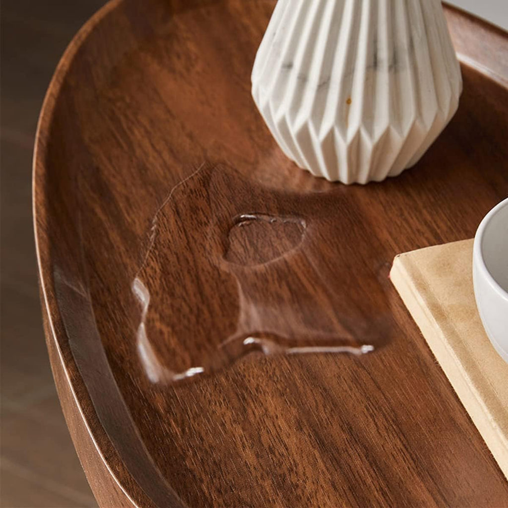 Small Side End Table New C Table Narrow Round Bed Sofa Couch Coffee Dinner Table for Snack Drink TV Tray, Slim Gold Rustic End Table Modern Simplicity, Metal and Wood - 24 Inch