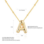 Qyalie Bubble Letter Necklace Balloon Initial Necklaces for Women Dainty Alphabet Pendant 14K Gold Plated Puffy Name Personalized Jewelry (A1, Gold)