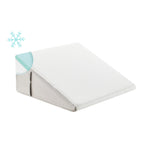 Bedluxe Keilkissen, 10 Zoll Keilkissen für Kopfteil, Keilkissen zur Linderung von Säurereflux, Schlafen, Rückenschmerzen, Schnarchen, Dreieckskissen - Kühlender Memory-Schaum oben, Weiß/Grau