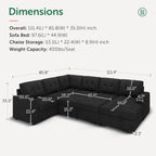 HONBAY Sectional Sleeper Sofa with Pull Out Bed, Sleeper Sectional Couch for Living Room, Sofa Bed with Storage Chaise, Velvet Black