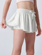 3er-Pack Mädchen Fließende Shorts mit Spandex-Futter 2-in-1 Jugend Schmetterlingsröcke für Fitness, Laufen, Sport (Set 2, Jugend Medium)
