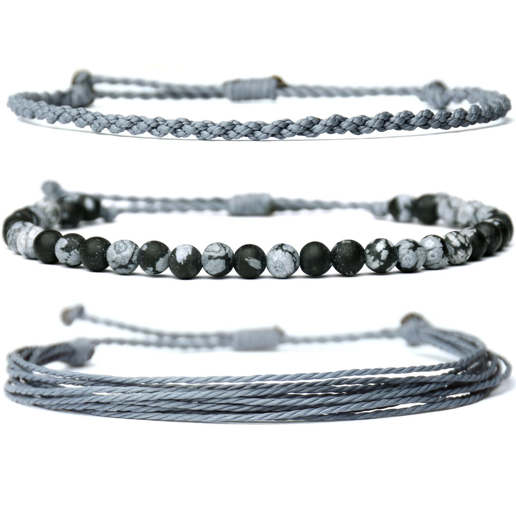 Handmade Natural Stone Beaded Healing Bracelet Gift for Men Adjustable Rope String Bracelet (Lava Rock, Adjustable)