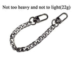 HAHIYO Mini Pochette Pung Kæde Rem Slank Bred 7mm til LV Længde 7,9 Tommer Ekstra Tykk 2,6mm Skinnende Sort til Håndtaske Tegnebog Clutch Komfortabel Flad Metal Rem 1 Pakke