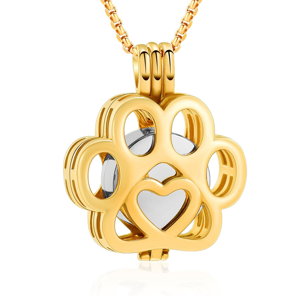 Oinsi Pet Cremation Jewelry For Ashes For Dog/Cat Paw Stainless Steel Memorial Locket Urn Necklace Inside Mini Case Keepsake Cremation Jewelry Women Men