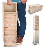 SWOOC Games - Giant Tower Game with 3-in-1 Straightener, Table & Storage Box - 90% Faster Set Up with Transforming Box & Straightener - Starts at 2-4ft - Grows to Over 6ft - Large Outdoor Yard Games