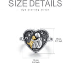 AOBOCO Sterling Silver Dog Urn Ring for Ashes, Dog Memorial Keepsake Cremation Jewelry Gifts for Dog Lovers Women