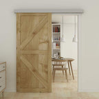 JUBEST 6FT Barn Door Sliding Hardware Track Kit, Aluminium Alloy Box Rail Hardware for Classic Modern Interior Single Wooden Door,Low Clearance