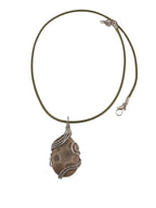 Petoskey Stone Wire Wrap Pendant - Unique Charm - Michigan Artistry