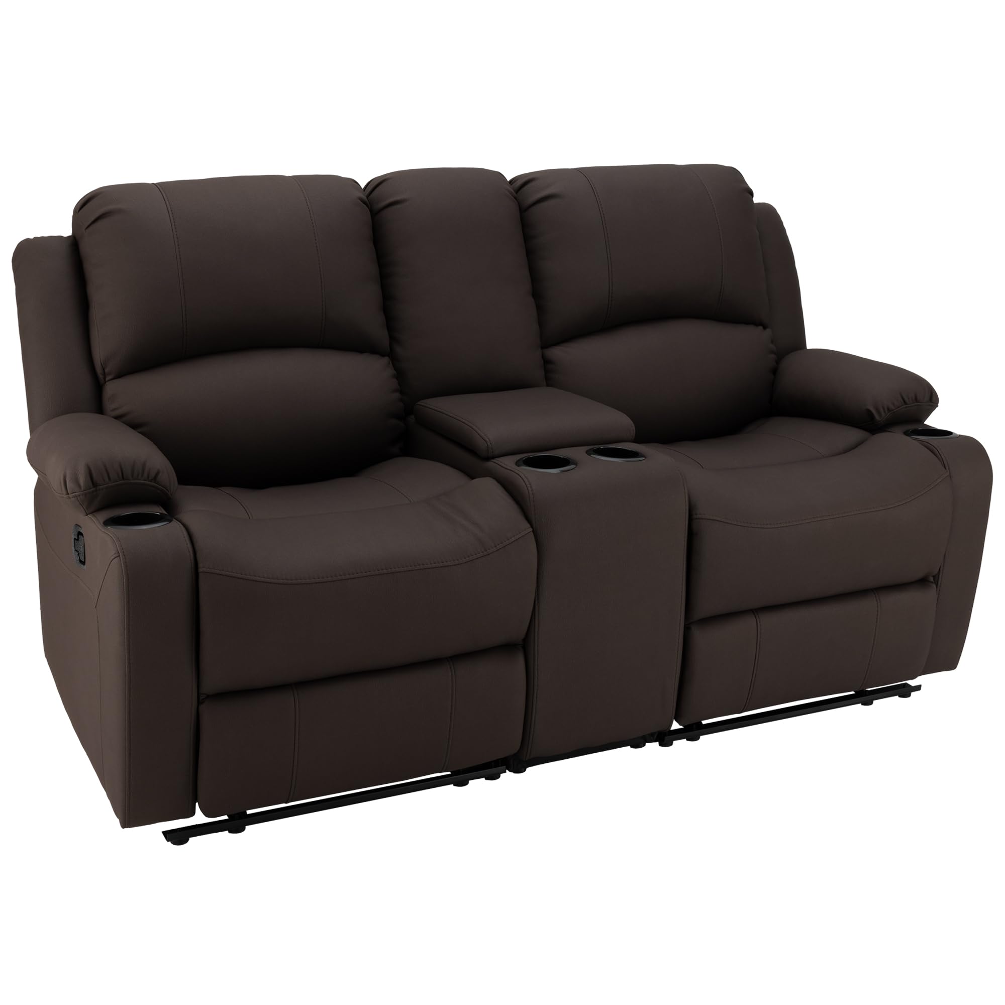67" Wall Hugger Reclining | RV Theater Seats | Double Recliner RV Sofa & Console | RV Couch | RV Theater Seating | RV Furniture (Powered, Slate)