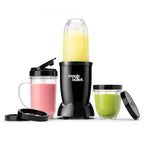 Magic Bullet® Blender Set, 7-Piece Set, 250W Blender and Food Processor, 2 Blending Cups, Cross Blade, Compact Design, Smoothies, Sauces, Silver, MBR-0701AK