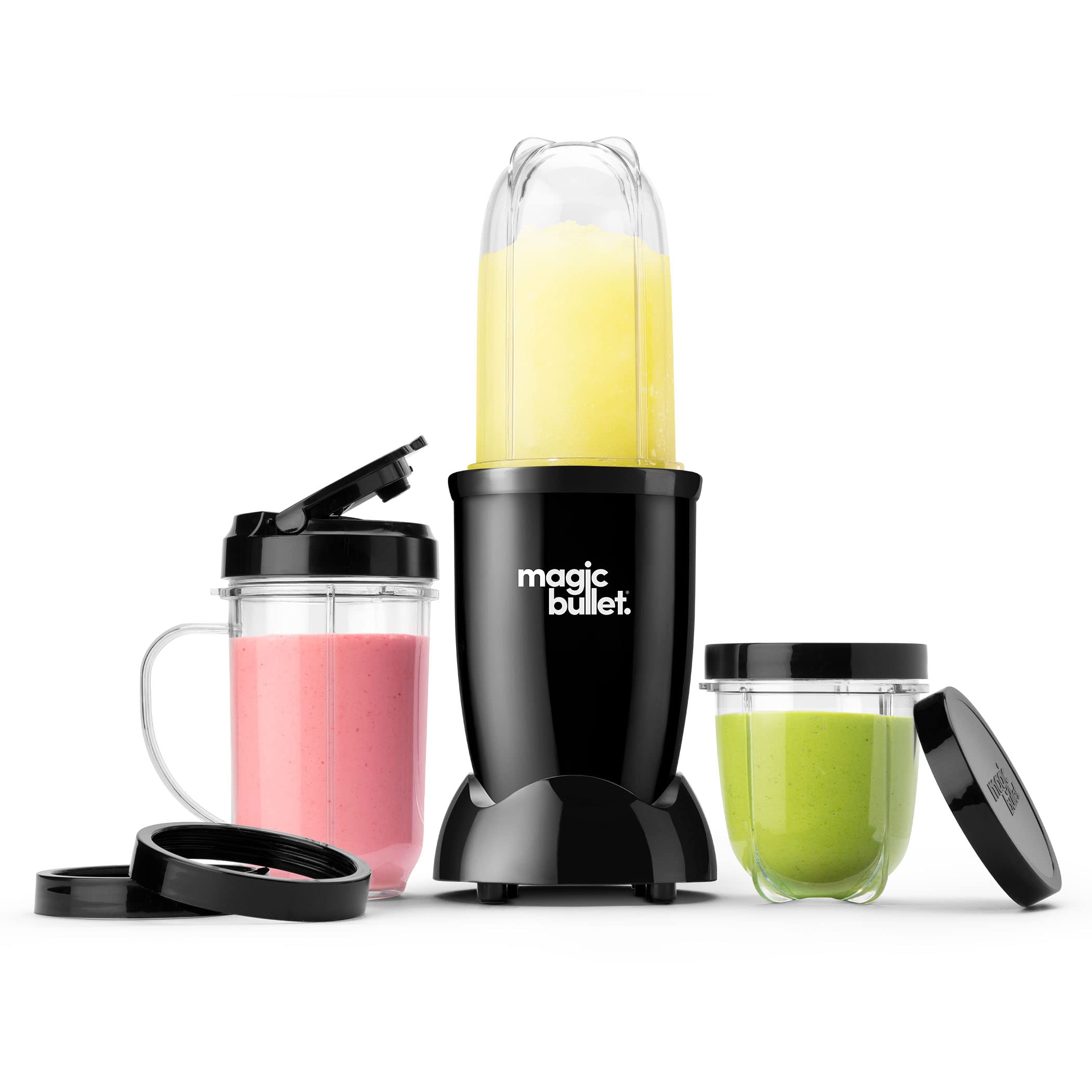 Magic Bullet® Blender Set, 7-Piece Set, 250W Blender and Food Processor, 2 Blending Cups, Cross Blade, Compact Design, Smoothies, Sauces, Silver, MBR-0701AK